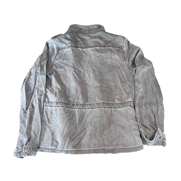 Max Jeans Womens Lightweight Soft Utility Jacket XS Tencel Gray Pockets Zip - Picture 2 of 10